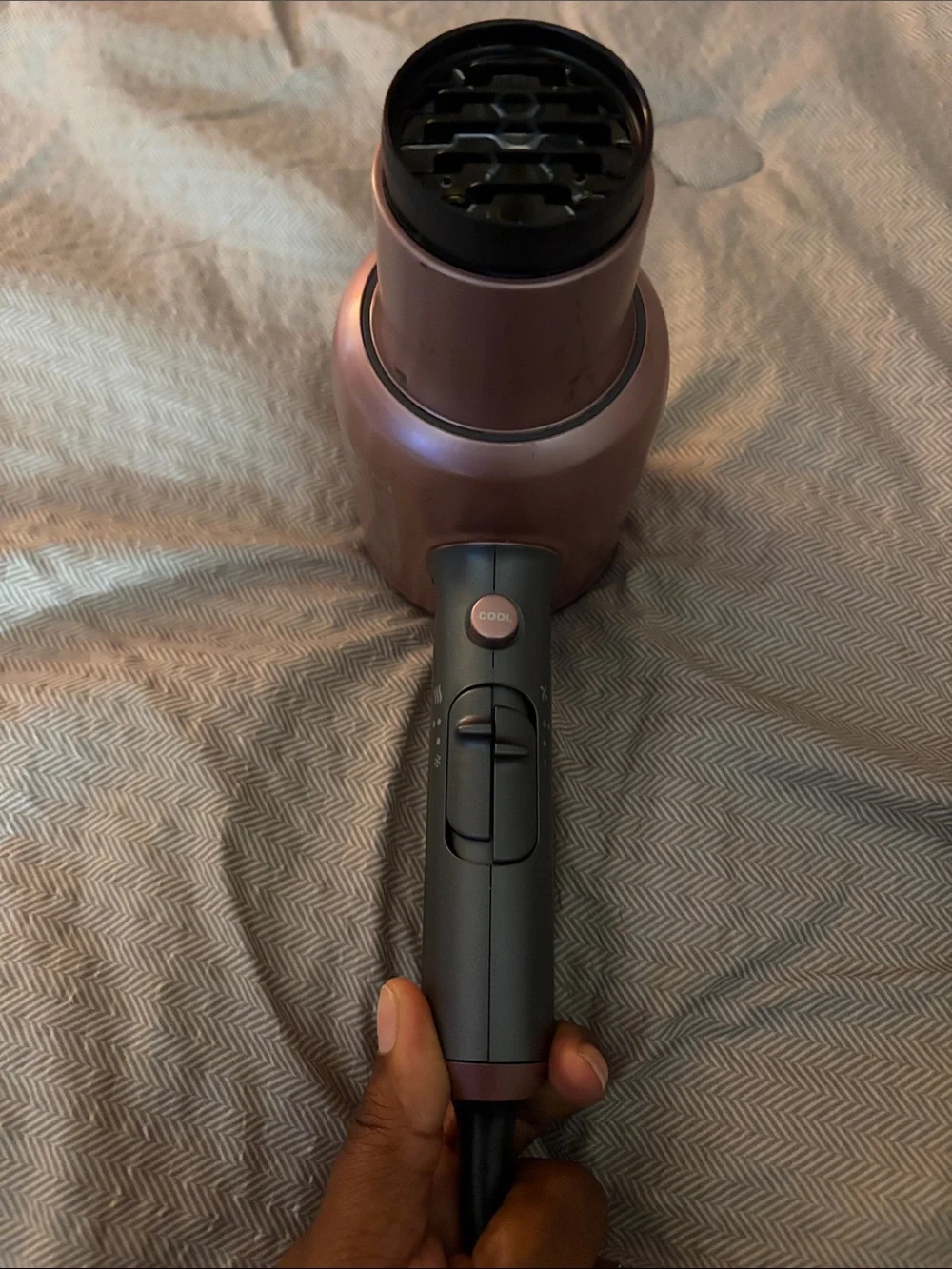 Dyson-Style Rose Gold Hair Dryer with 3 Styling Attachments